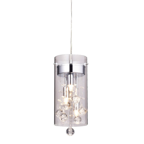 Modern Crystal Pendant Light Mini Glass Cylinder Fixture
